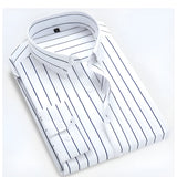 Men’s Striped Long Sleeve Dress Shirt - Casual Wear