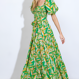Women's Floral Puff Sleeve Maxi Dress - Summer Garden Party