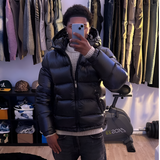 Men's Shiny Padded Puffer Jacket - Outdoor Winter Wear
