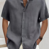 Men's Button Down Collared Shirt - Summer Casual Wear