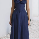 Women's Side Slit Midi Dress - Summer Wear