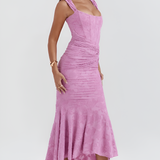 Women's Corset Ruched Mermaid Dress - Formal Occasion
