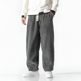 Men's Wide Leg Corduroy Trousers - Casual Everyday Wear