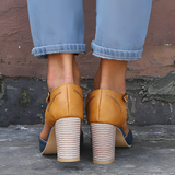 Women's T-Strap Pumps Block Heel - Retro Workwear