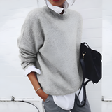 Women's Crewneck Knit Sweater - Casual Daily Wear