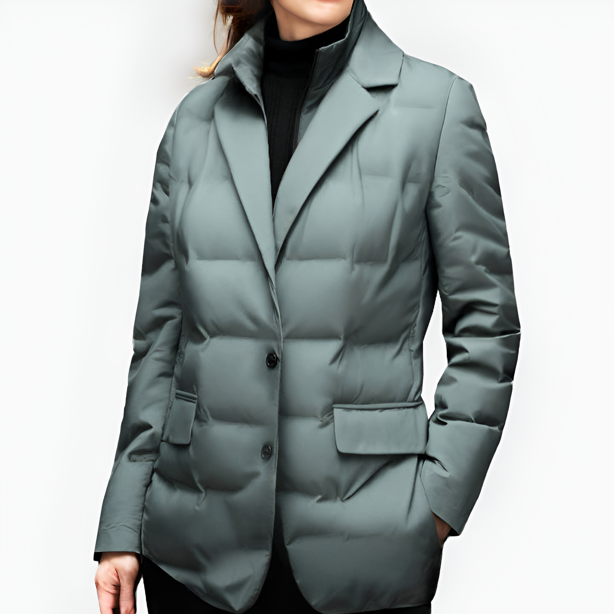 Women's Quilted Blazer Jacket - Professional Commute