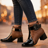 Womens Buckle Quilted Ankle Boots - Evening Wear