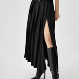 Women's High Waisted Pleated Maxi Skirt - Casual Chic