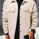 Men's Button Up Long Sleeve Over Shirt - Casual Wear