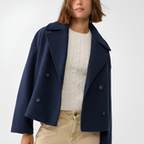 Women's Double Breasted Pea Coat - Casual Chic