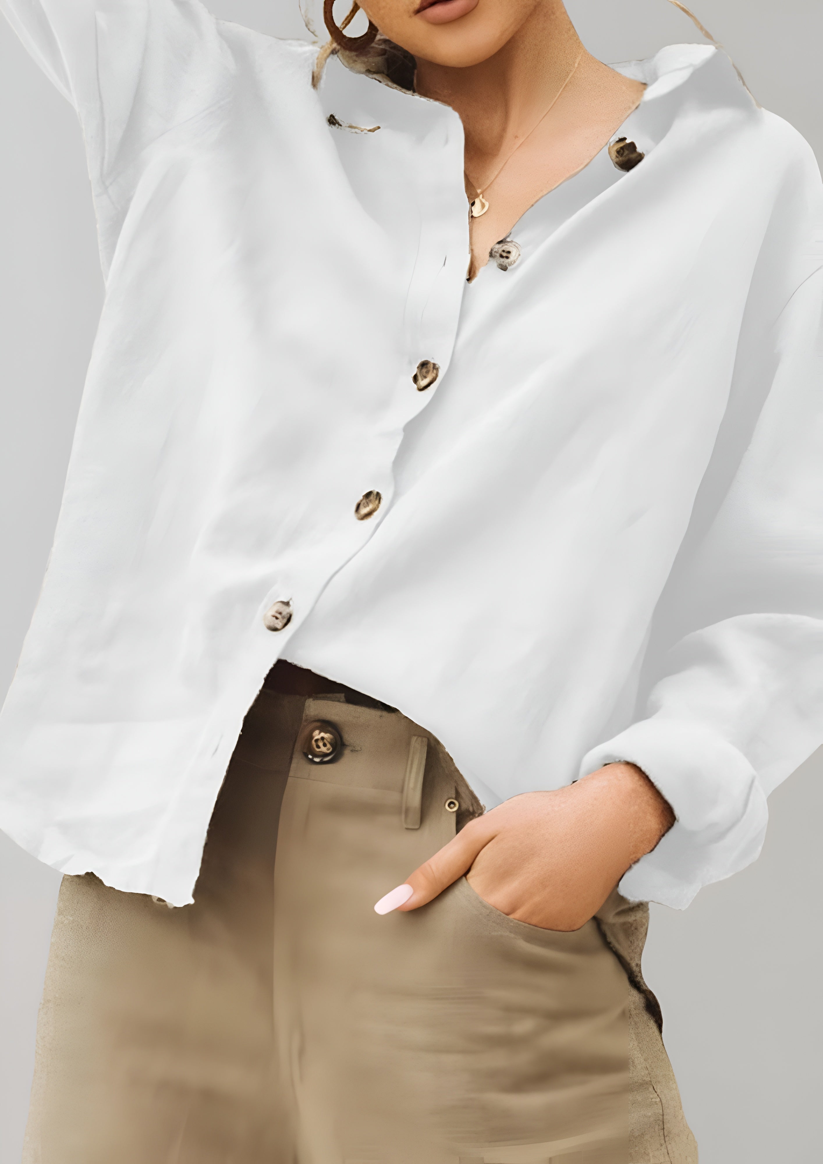 Women's Button Down Shirt - Summer Casual Wear