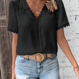 Women's Short Sleeve Blouse - Casual Summer Wear