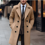 Men's Double Breasted Slim Fit Overcoat - Formal Outerwear