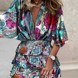 Women's Half Sleeve Mini Dress - Summer Beach Wear