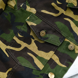 Men's Camouflage Denim Jacket - Casual Streetwear