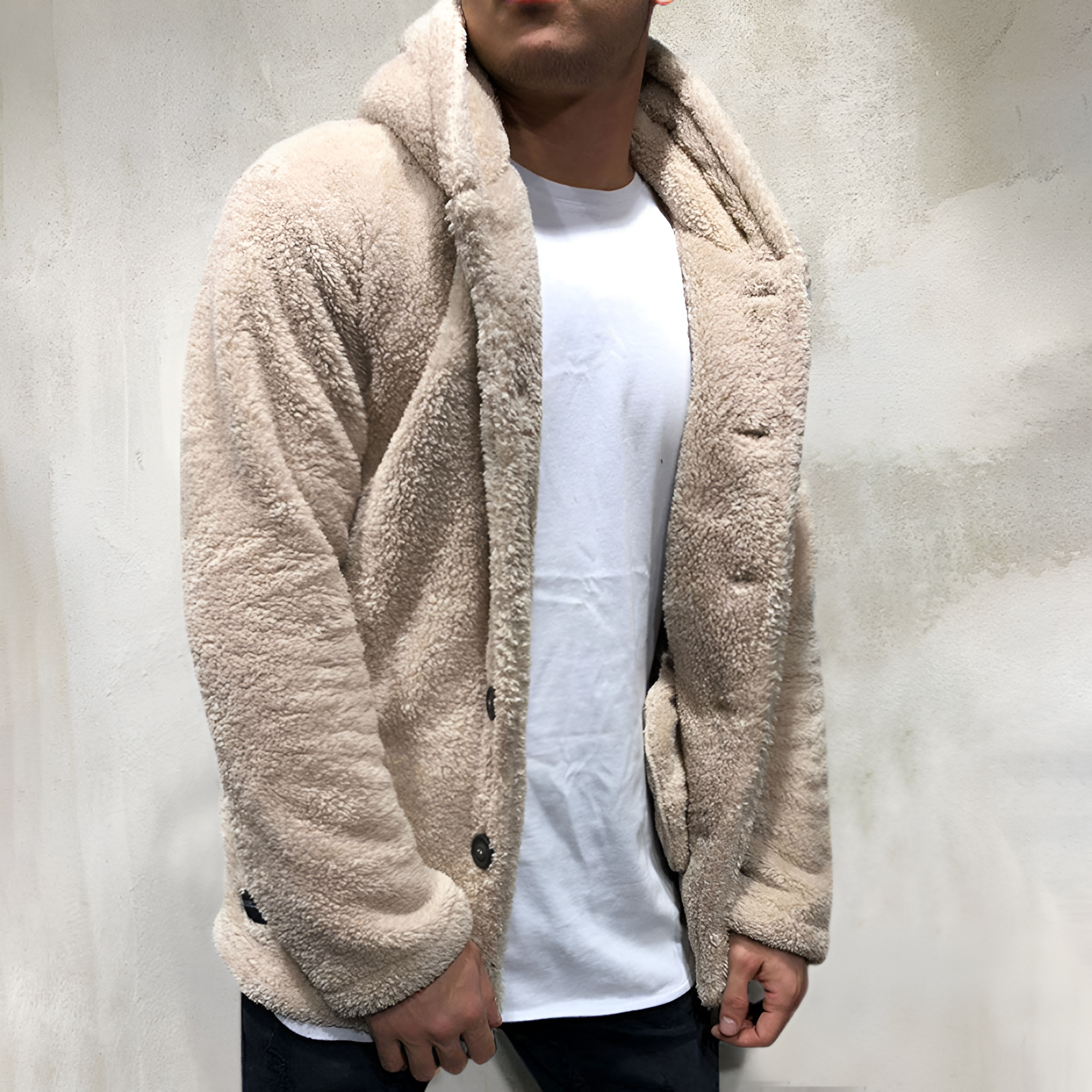 Men's Hooded Button Front Jacket - Casual Outerwear