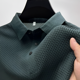 Men's Waffle Textured Polo Shirt - Business Casual