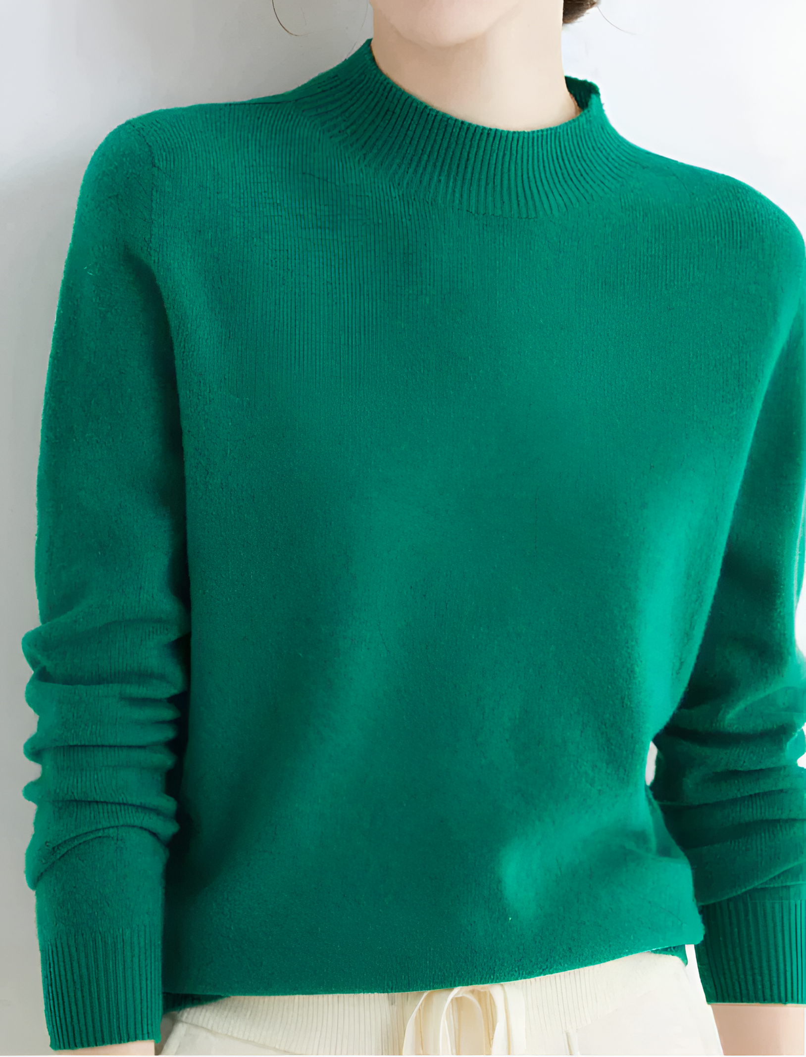 Women's Mock Neck Sweater - Office Wear