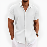 Men's Short Sleeve Button Down Textured Shirt - Casual Summer Wear