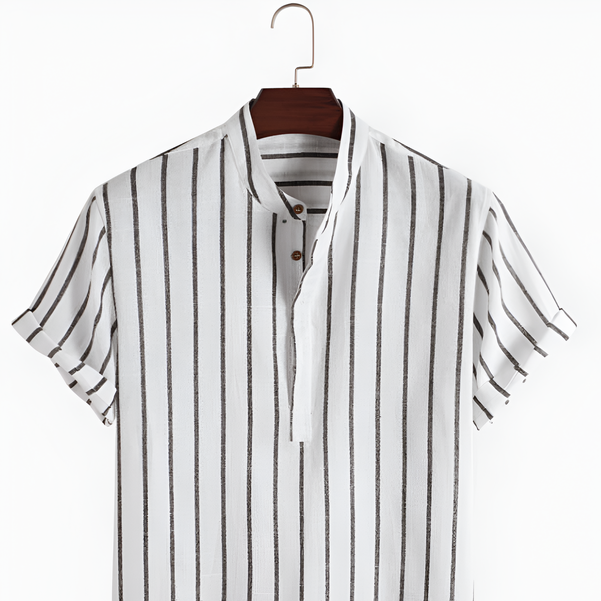 Men's Striped Short Sleeve Shirt - Casual Summer Wear