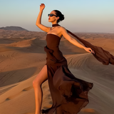 Women's Strapless High Slit Maxi Dress - Evening Party