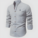 Men's Mandarin Collar Slim Fit Shirt - Casual Spring Wear
