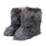 Women's Faux Shaggy Bootie Footwear - Winter Outdoor Wear
