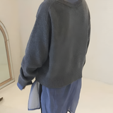Women's Asymmetric Button Knit Cardigan - Casual Layering