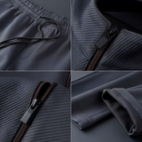 Men's Ribbed Zip Jacket Matching Set - Casual Sportswear