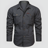 Men's Cargo Shirt Long Sleeve Military Style - Casual Outdoor Wear