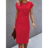 Women's Ruched Side Sheath Dress - Office Wear