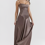 Women's Corset Lace Up Maxi Dress - Formal Evening Wear