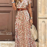 Women’s Flowy Side Slit Maxi Dress - Summer Wear