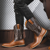 Men's Square Toe Western Boots - Casual Outdoor