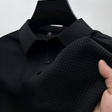 Men's Waffle Textured Polo Shirt - Business Casual