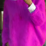 Women's Boat Neck Chunky Sweater - Casual Chic