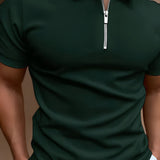 Men's Quarter-Zip Polo Shirt - Casual Wear