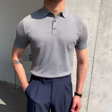 Men's Slim Fit Knitted Polo Shirt - Smart Casual Wear