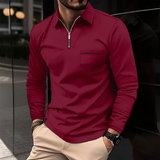 Men's Slim Fit Quarter Zip Polo Shirt - Smart Casual