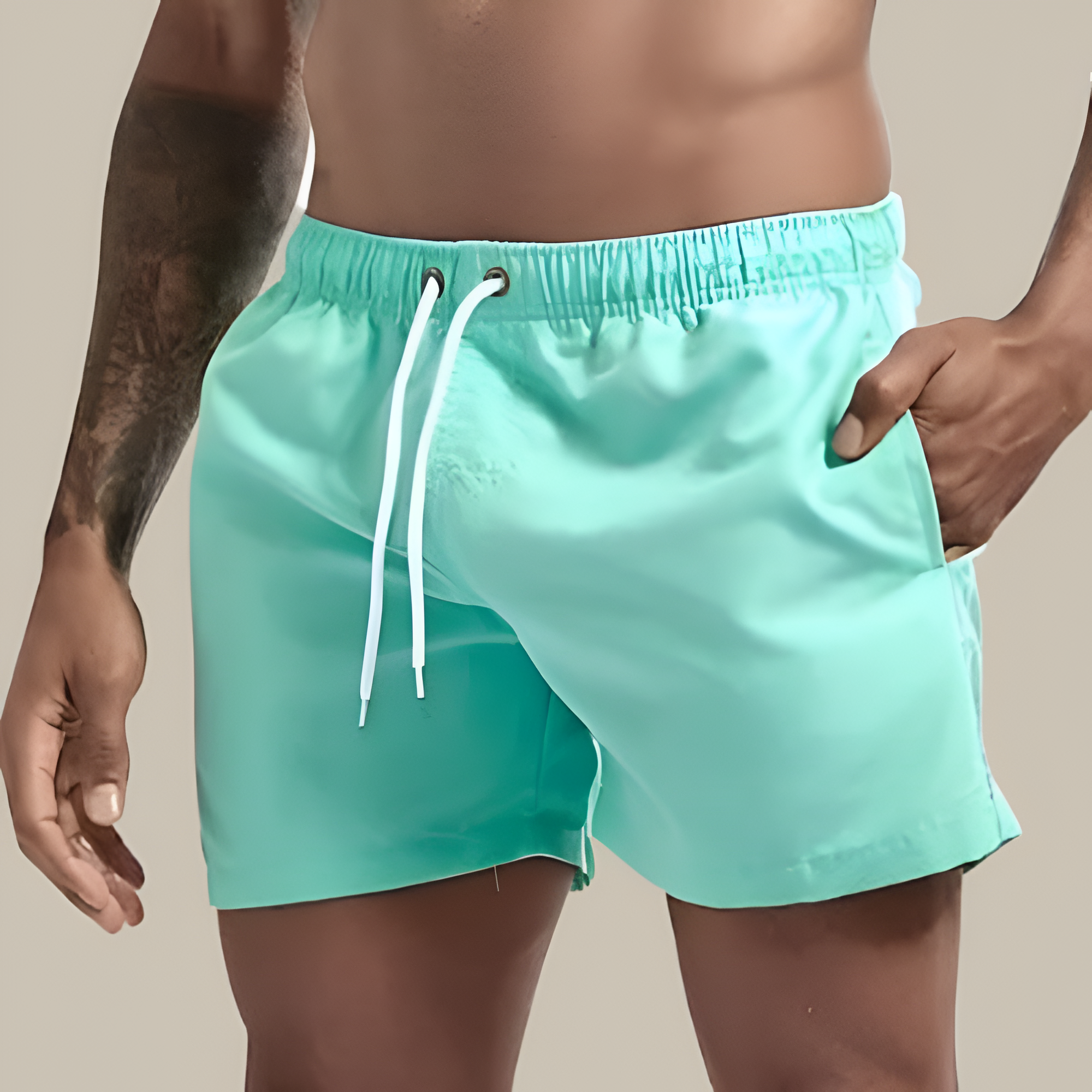 Men's Quick Dry Drawstring Swim Shorts - Summer Beachwear