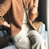 Women's Textured Button Cuff Cardigan - Casual Office Wear