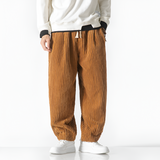 Men's Wide Leg Corduroy Trousers - Casual Everyday Wear