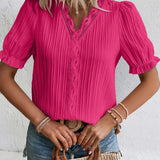 Women's Scalloped Neckline Blouse - Summer Casual Dres