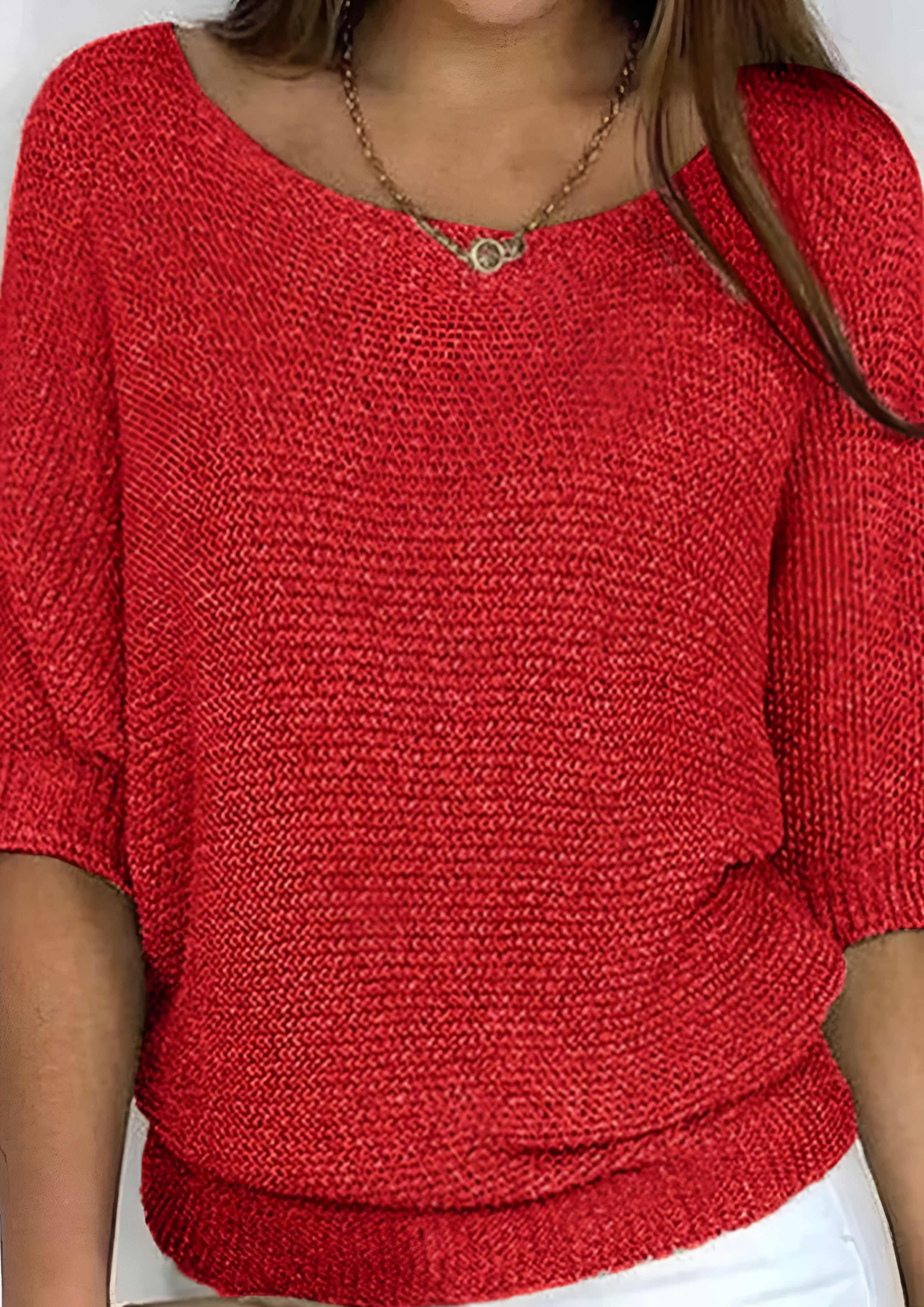 Women's Pullover Knitted Dolman Top - Summer Wear