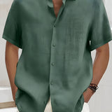 Men's Button Down Collared Shirt - Summer Casual Wear