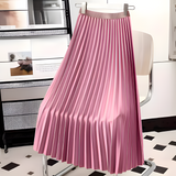 Women's Pleated Skirt High-Waisted A-Line Style - Office Wear