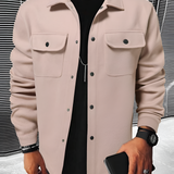Men's Button Up Long Sleeve Over Shirt - Casual Wear