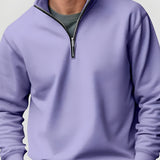 Men’s Quarter Zip Collar Sweatshirt - Casual Winter Wear