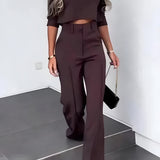 Women’s Cropped Top 2 Piece Set - Smart Casual