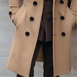 Men's Double Breasted Slim Fit Overcoat - Formal Outerwear
